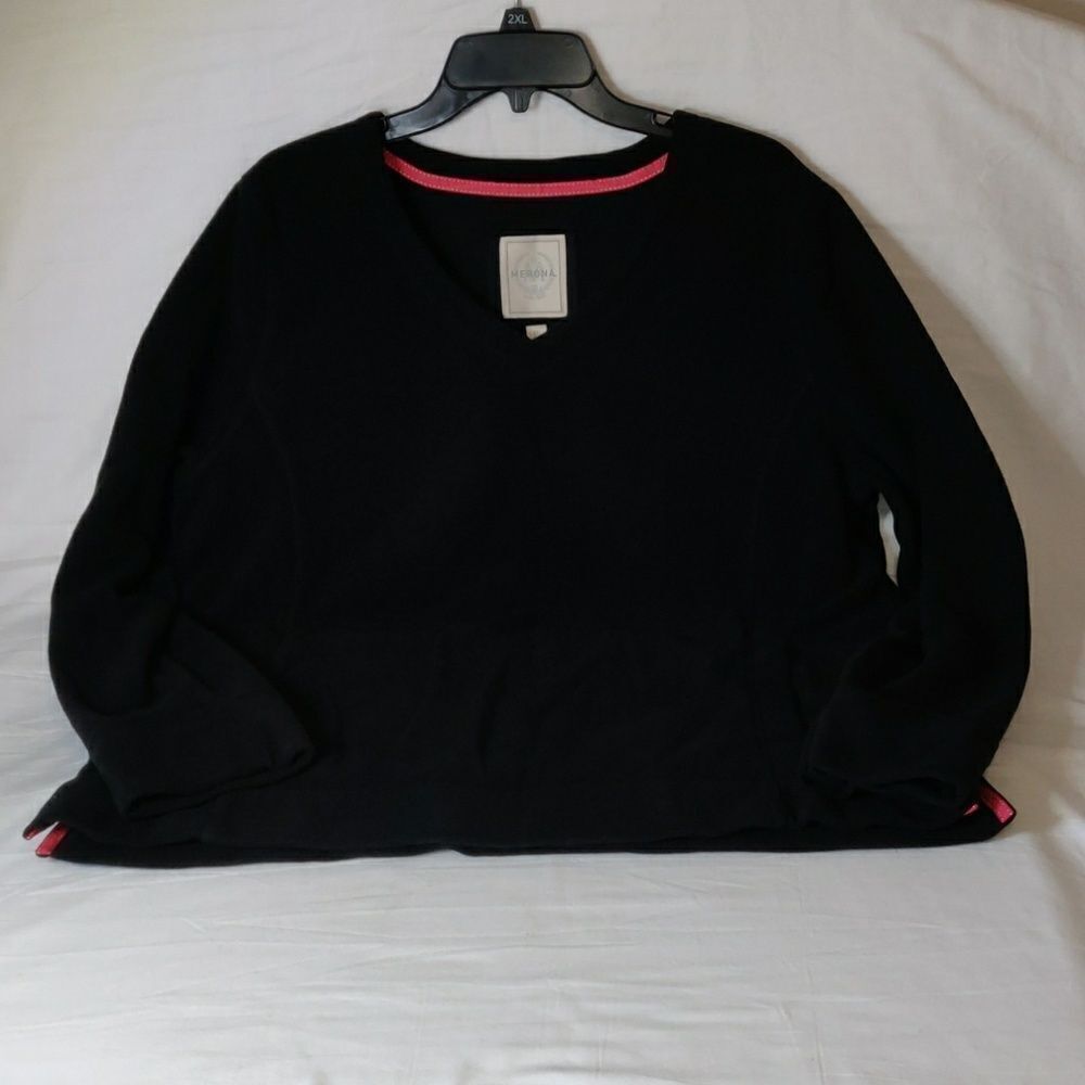 Merona Black Polyester V-Neck Sweatshirt